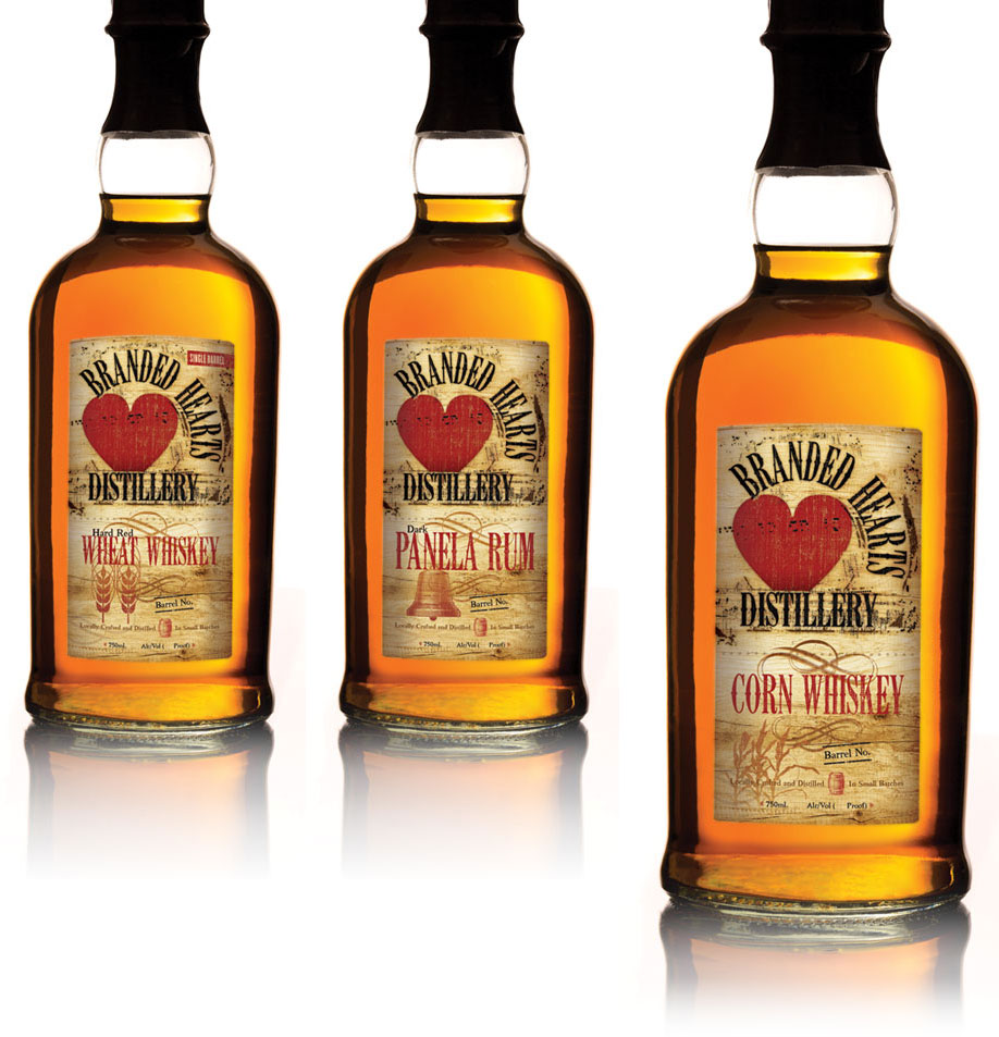 Branded Hearts Distilery Packaging