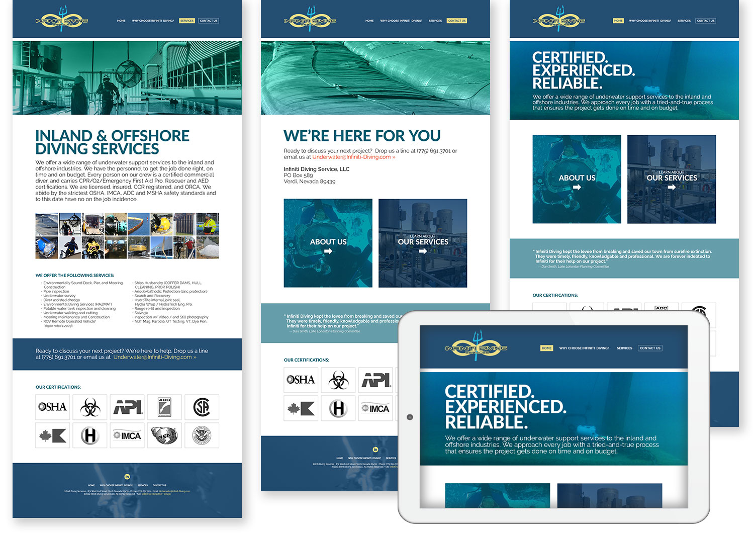 Infiniti Diving Website